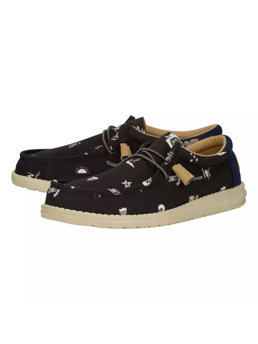 Hey Dude Обувки Wally Stars N Skulls Print