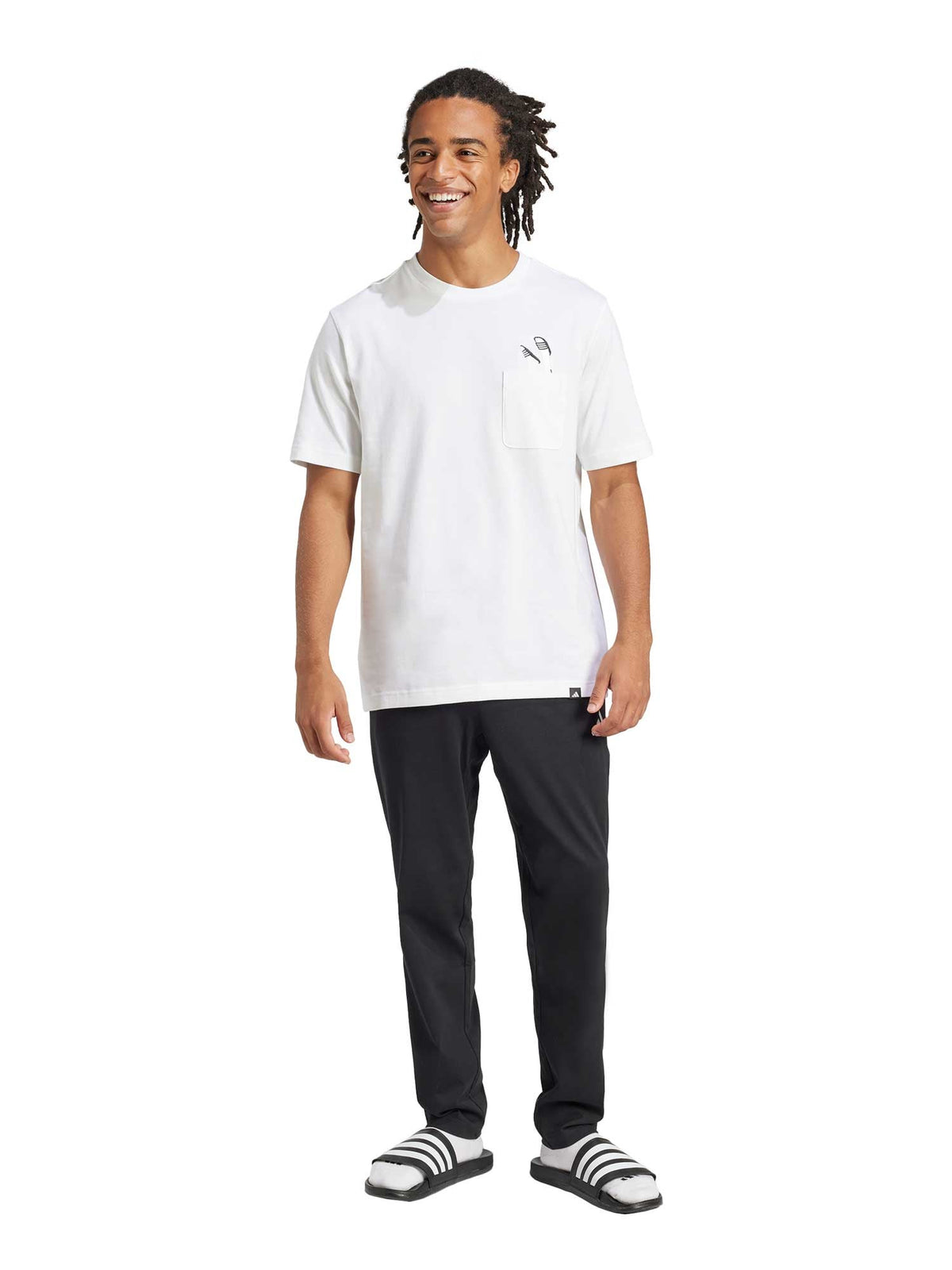 ADIDAS SPORTSWEAR Тениска Lounge Slides Graphic Pocket T-Shirt